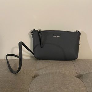 Calvin Klein Gray crossbody! Lots of room inside perfect condition